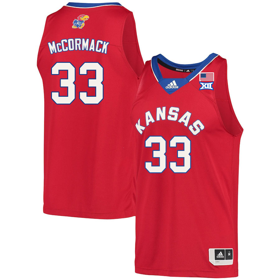 Men #33 David McCormack Kansas Jayhawks College Basketball Jerseys Sale-Red